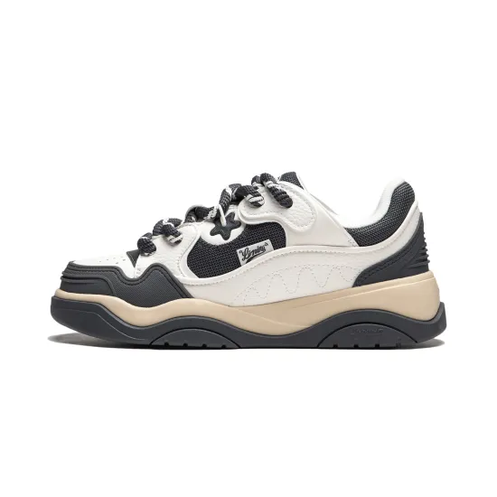 LINING Zhi Cheng 2.0 Skateboard Shoes Men Low-Top Mist White/Ebony Black/Dark Gray Green