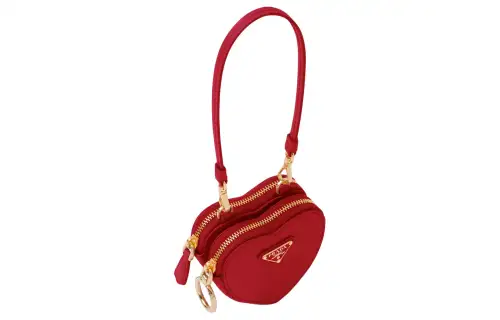 PRADA Saffiano Leather Portable One Shoulder Crossbody Clutch Mini Women's Red