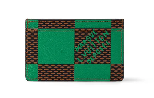 LOUIS VUITTON Porte Cartes Simple Damier Pop Green