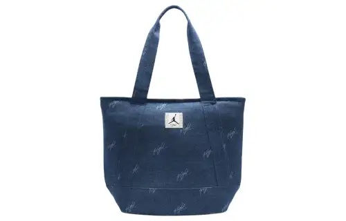 Jordan Flight Cotton Tote Bag, Shopping Bag, Shoulder Bag Unisex Denim Blue