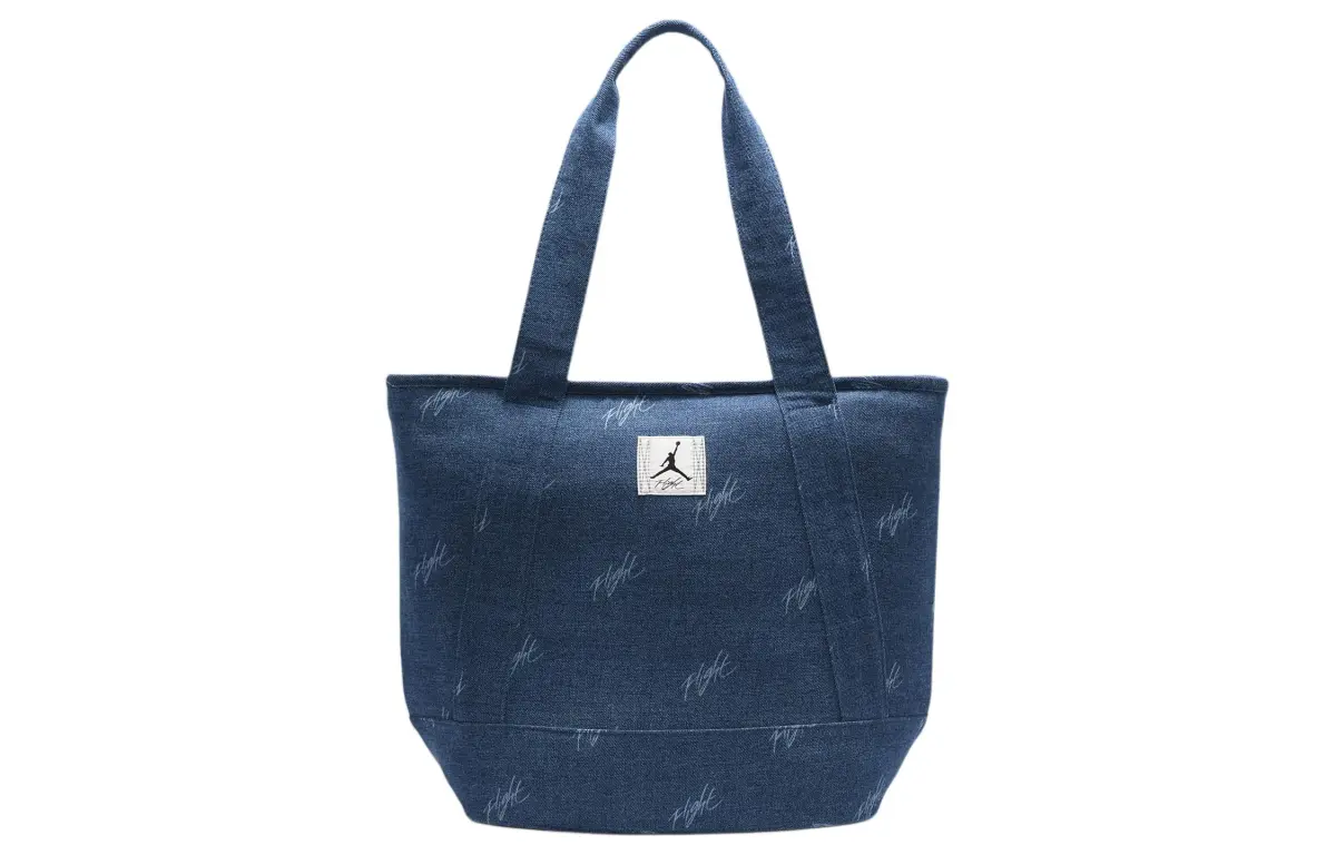 Jordan Flight Cotton Tote Bag, Shopping Bag, Shoulder Bag Unisex Denim Blue