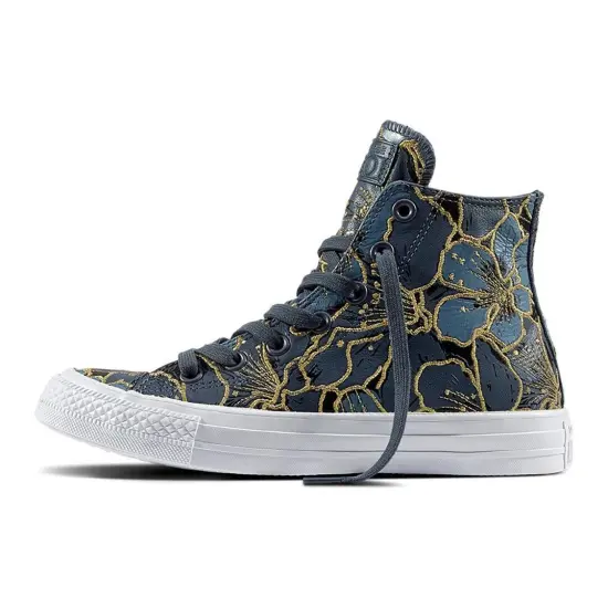 Converse Chuck Taylor All Star Skateboarding Shoes Women's High-top Dark Blue/gold/white