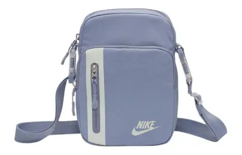 Nike Elemental Fabric Portable Crossbody Bag, Shoulder Bag Unisex Gray Slate Blue & Light Silver