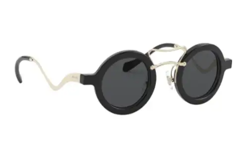MIU MIU Acetate Round Sunglasses Women's Black