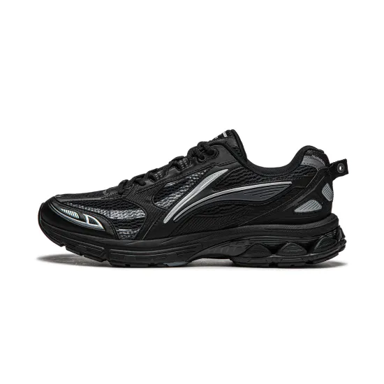 LiNing Shake 2.0 Cushioned Anti Slip And Wear Resistant Lightweight Low Top Casual Running Shoes Men's Black Silver