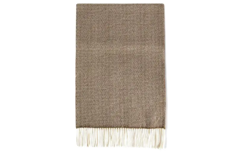 Loro Piana Textured Pattern Knit Scarves Men's Brown