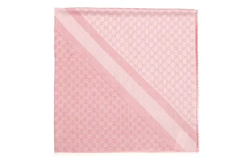 GUCCI GG Wool Knit Scarves Women's Light Pink