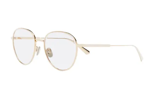 DIOR Metal Irregular Shape Eyeglass Frames Unisex Gold