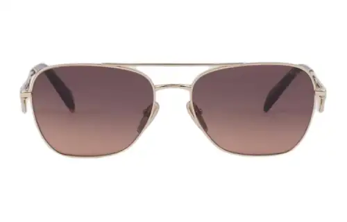 PRADA Metal Irregular Shape Sunglasses Women's Gold
