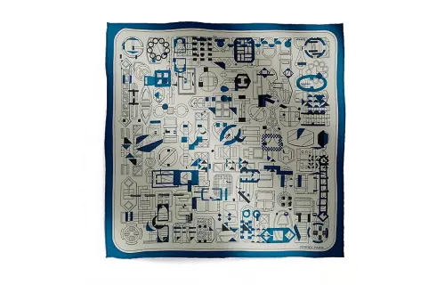 HERMES Silk Scarves Men's White