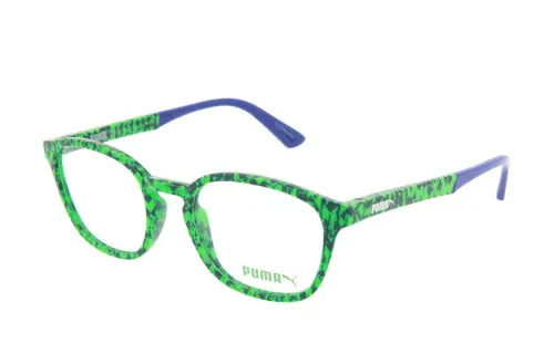 PUMA Plastic Square Eyeglass Frames Unisex Green