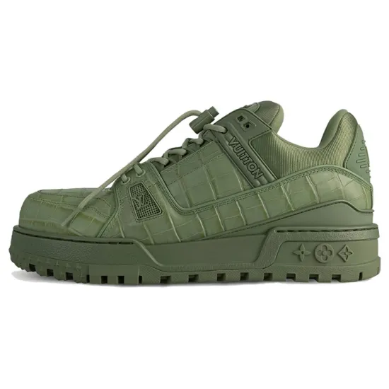 LOUIS VUITTON Trainer Maxi Skateboard Shoes Unisex Low-Top Green