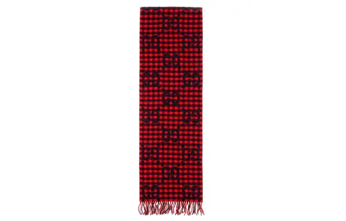 GUCCI Wool Knit Scarves Men's Red