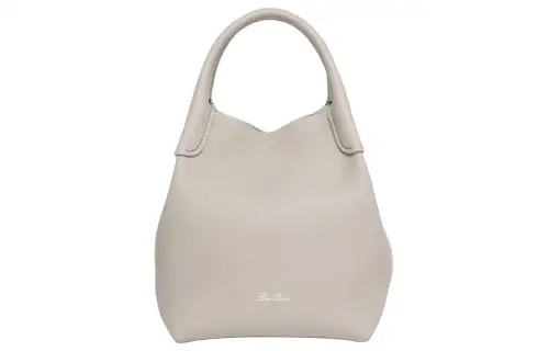 Loro Piana Grain Leather Shoulder Bag, Crossbody Bag, Handbag Small Women's Dust Stone Color