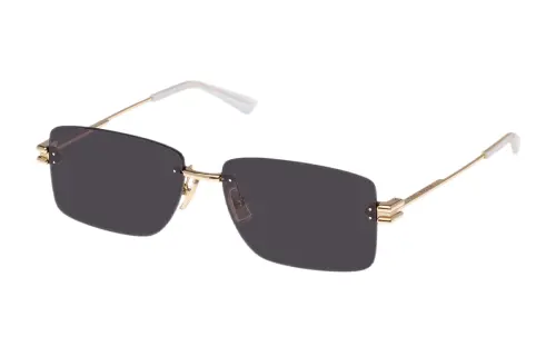 Bottega Veneta Metal Irregular Shape Sunglasses Women's Gold