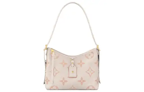 LOUIS VUITTON Embossed Grain Leather Shopping Bag, Handbag, Shoulder Bag Small Women's Latte & Pink