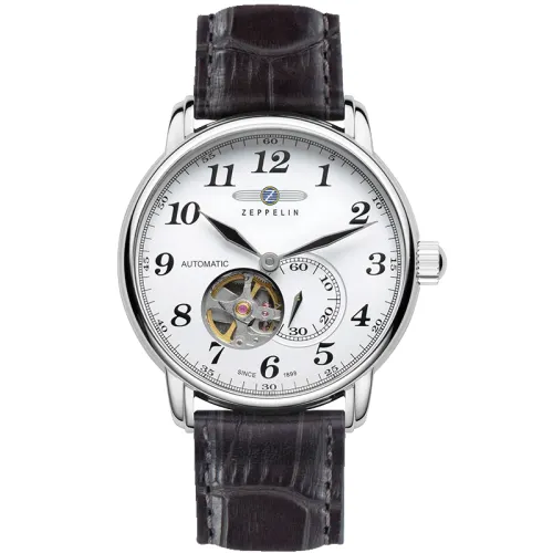 ZEPPELIN Mechanical retro mechanism, men's watch, white dial, case stainless steel, watch strap