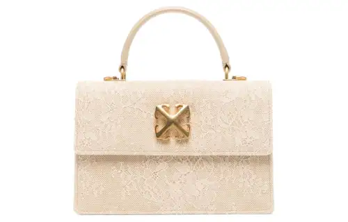 OFF WHITE Calfskin Shoulder Bag, Crossbody Bag, Handbag Women's Beige