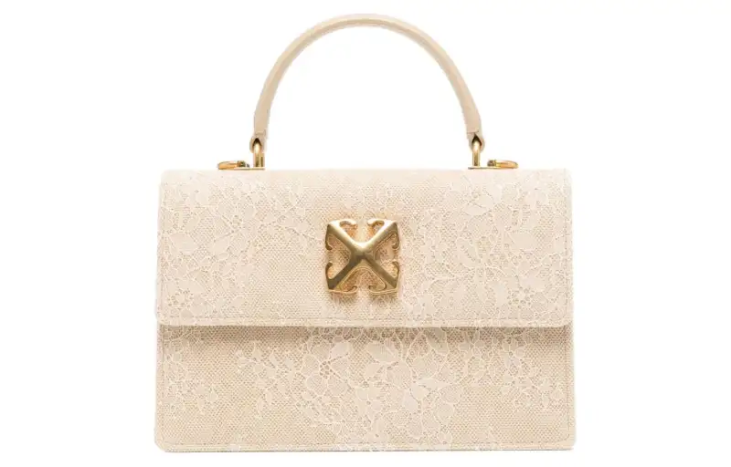 OFF WHITE Calfskin Shoulder Bag, Crossbody Bag, Handbag Women's Beige