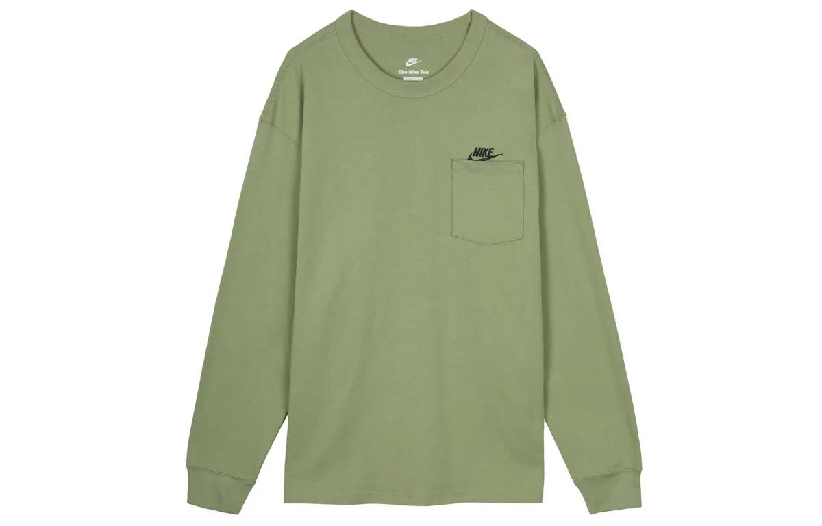 Nike T-Shirts Men's Green Crew Neck Moderate Straight Fit