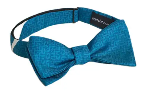HERMES H Discret Unie Bow Ties Men's Blue