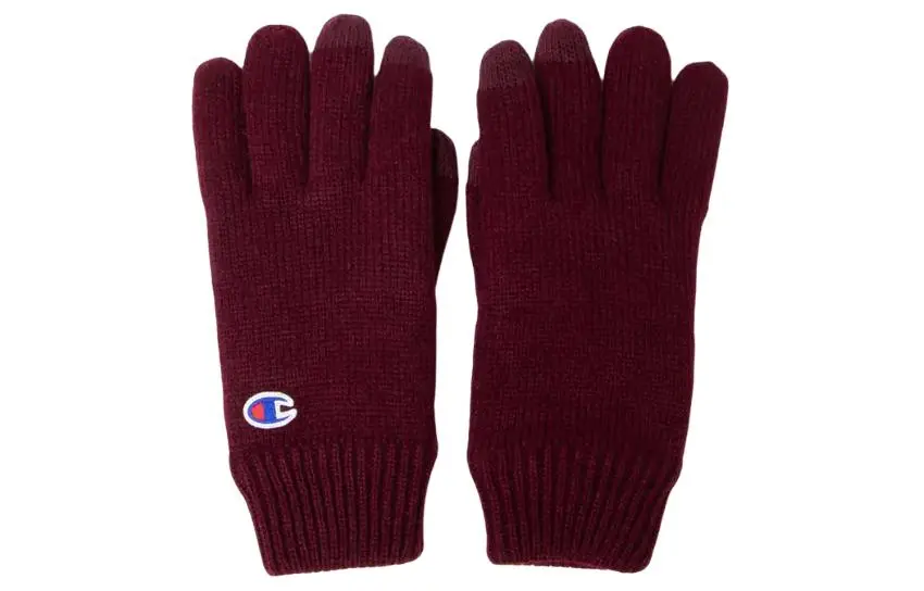 Champion Knit Gloves Unisex Burgundy