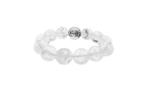 Chrome Hearts 925 Sterling Silver Beaded Bracelets Unisex Transparent