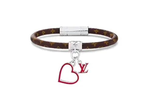 LOUIS VUITTON Canvas, Enamel, Leather, Hardware Accessories Bracelets Men's Dark Brown