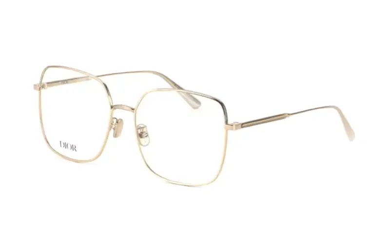 DIOR Metal Butterfly Eyeglass Frames Unisex Gold
