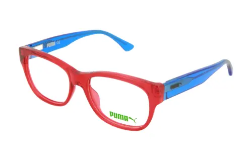 PUMA Plastic Irregular Shape Eyeglass Frames Unisex Red