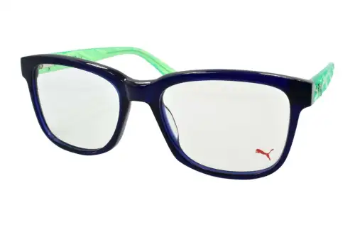 PUMA Plastic Rectangular Eyeglass Frames Men's Blue