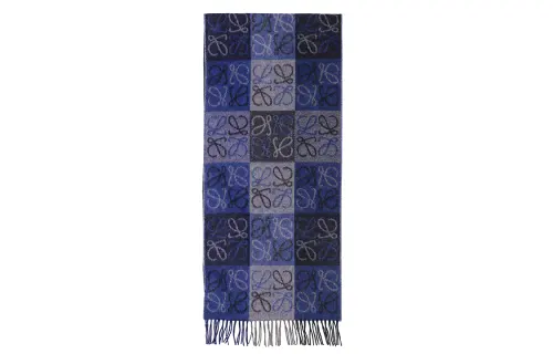 LOEWE Wool Knit Scarves Women's Blue
