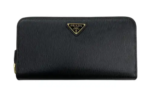 PRADA Cow Leather Wallet Large Women's Black