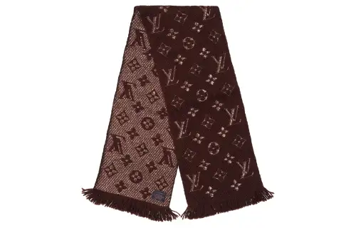 LOUIS VUITTON Wool Knit Scarves Unisex Chestnut