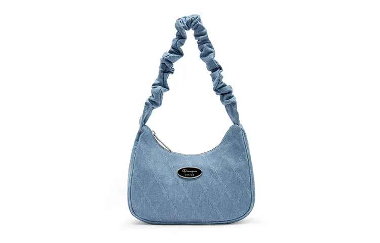 Champion Synthetic Leather Shoulder Bag Small Unisex Gray/Ink Blue/Ecru/Blue