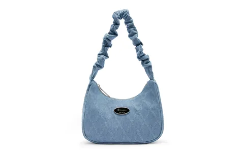 Champion Synthetic Leather Shoulder Bag Small Unisex Gray/Ink Blue/Ecru/Blue
