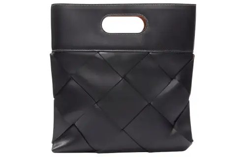 Bottega Veneta Calfskin Handbag Large Women's Black