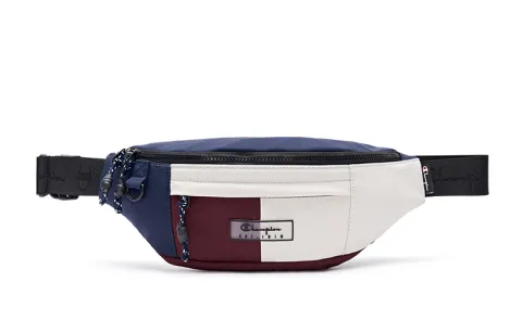 Champion Fabric, Synthetic Leather Fanny Pack Small Unisex Blue/Dark Red/Dark Green