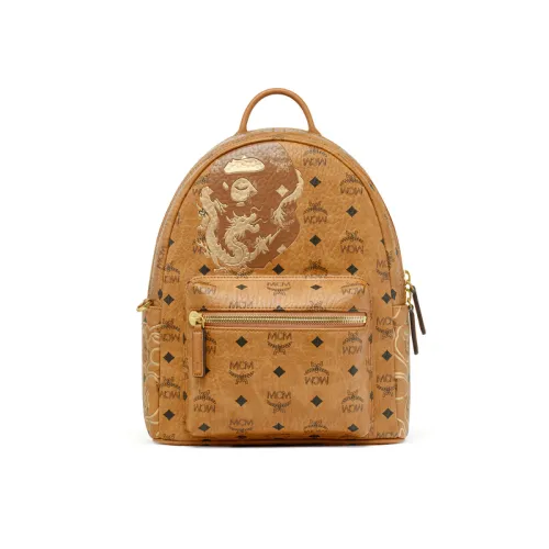 A BATHING APE MCM Collaboration Pu Backpack Regular Men's Brown