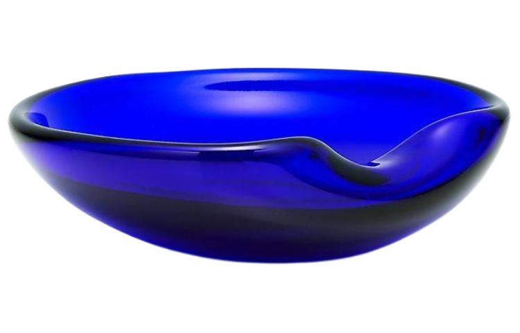 TIFFANY & CO. Tiffany Elsa Peretti® Series Thumbprint Venetian Glass Dinner Plate Dark Blue