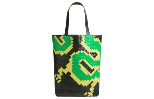 Bottega Veneta Intrecciato Cow Leather Tote Bag, Shopping Bag, Handbag Large Men's Dark Green & Black