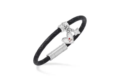 LOUIS VUITTON Leather, Enamel Bracelets Unisex Silver
