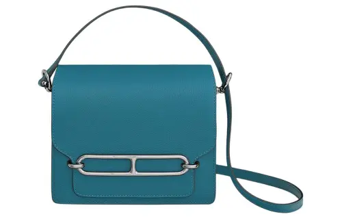 HERMES Roulis Silver Tone Buckle Evercolor Calfskin Pig Nose Bag, Shoulder Bag, Crossbody Bag Mini Women's