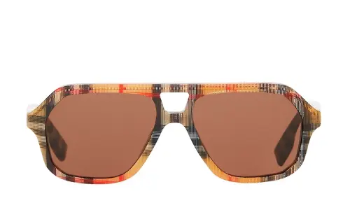 Burberry Acetate Aviator Sunglasses Unisex Antique Yellow