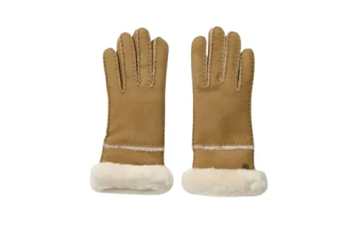 UGG Sheepskin Knit Gloves Unisex Camel