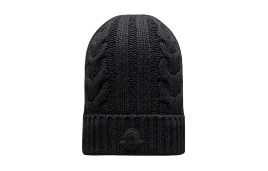 Женская шапка Moncler с шерстью (черная)