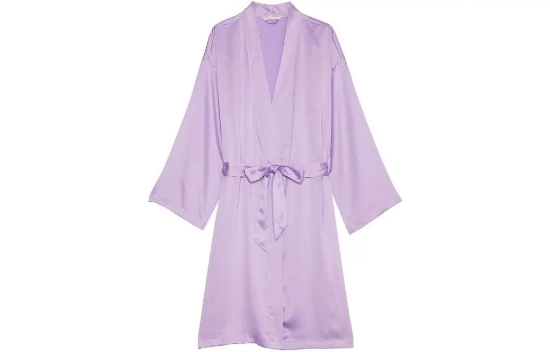 Victoria's Secret Satin Midi Robe Sleep Robe Women's Light Purple