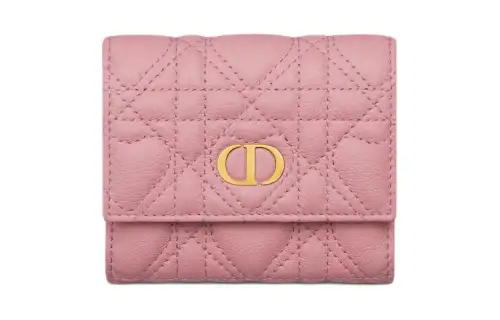 DIOR Caro Calfskin Wallet Women's Pink