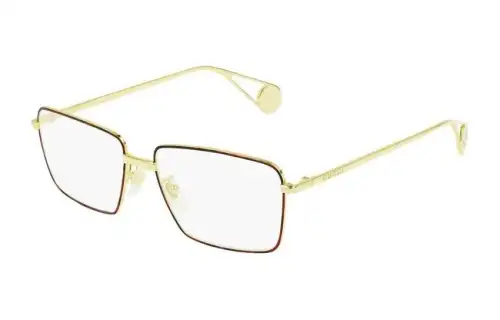 GUCCI Rectangular Eyeglass Frames Women's Gold