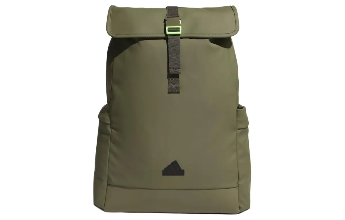 Adidas Polyurethane, Artificial Leather Backpack Regular Unisex Army Green